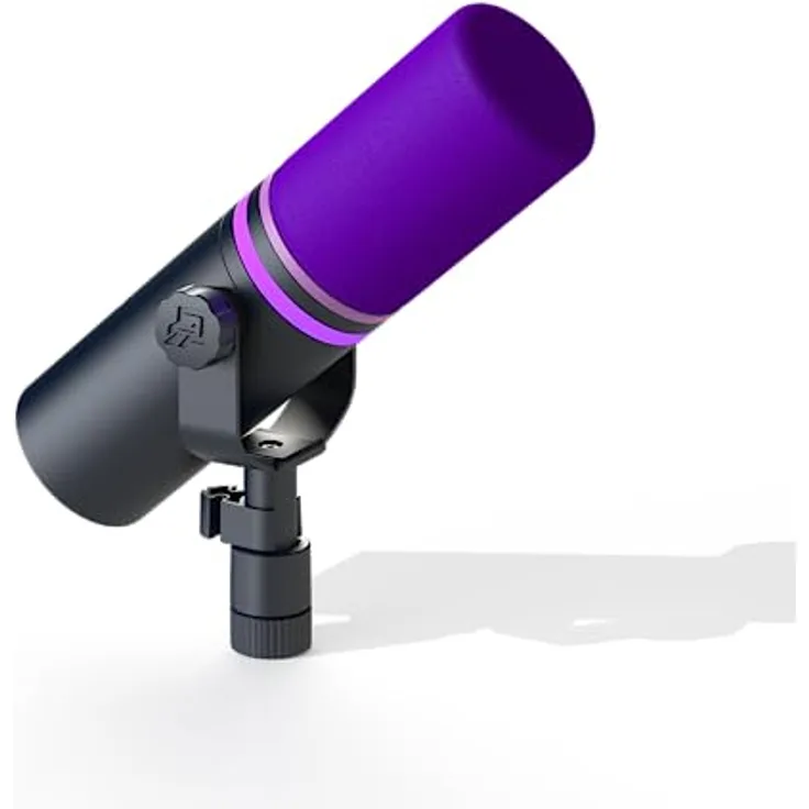 Beacn Mic Foam Windscreen, Mikrofon-Schaumwindschutz mit Basiring, lila