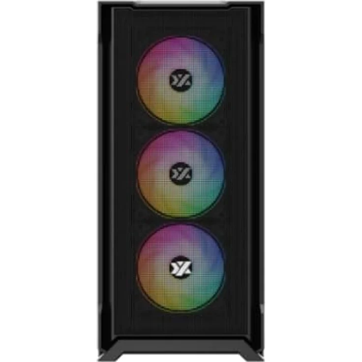 XYZ AIRONE Tower 300 x Mesh, PC-Gehäuse mit gehärtetem Glas, 6XVENT 120-140 mm ARGB, schwarz – Bild 2