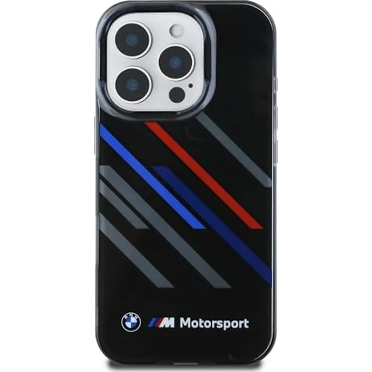 CG MOBILE BMW BMHCP16X23HTRAK Hülle für iPhone 16 Pro Max 6.9" Schwarz, Hartschalenkoffer aus TPU/PC, Motosport IML Random Stripes – Bild 3