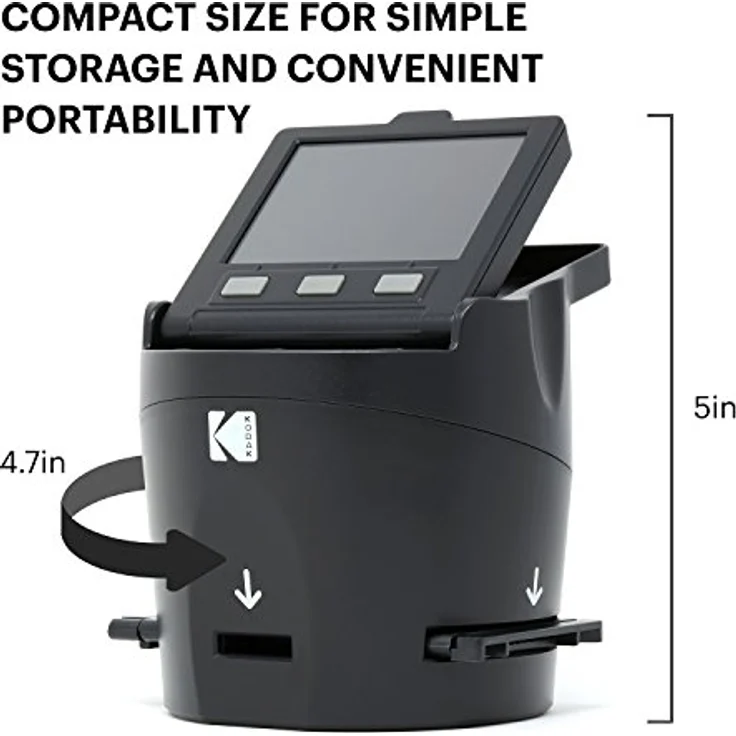 Kodak Digital Film Scanner, Konvertiert Negative und Filmdias 35mm, 126, 110, Super 8 und 8mm in JPEG inkl. großem neigbarem 3,5-Zoll-LC-Display und EasyLoad-Filme – Bild 5
