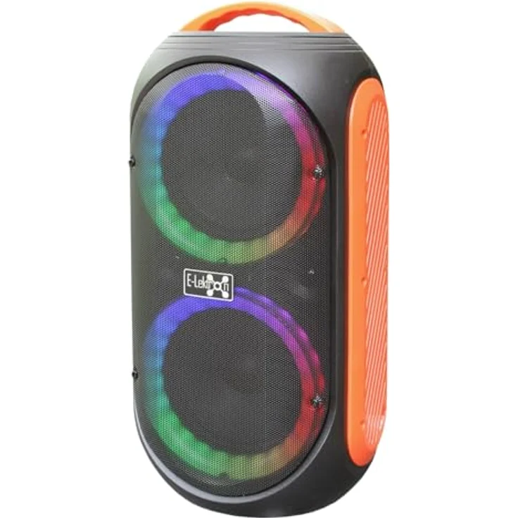 E-Lektron EL214-P Soundsystem Partybox, tragbare Lautsprecherbox mit USB Mediaplayer und LED Lichtshow, inkl. Mikrofon – Bild 5
