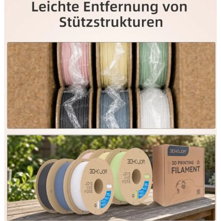3DHoJor Matte PLA Filament 6KG Bundle Set B, 1.75mm mit hochwertiger matte Oberfläche, hohe Zähigkeit und bessere Haftung – Bild 4