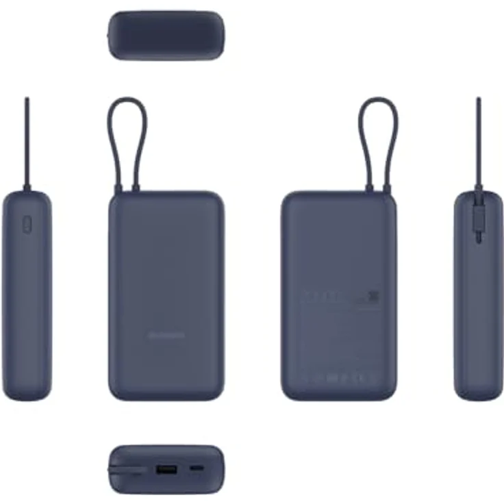 Xiaomi 33W Power Bank mit integriertem Kabel - 20000mAh, Schnellladefunktion, lädt 3 Geräte gleichzeitig, flugtauglich, komplett aufgeladen in 5,5 Stunden - stylisch und praktisch, Blau – Bild 2