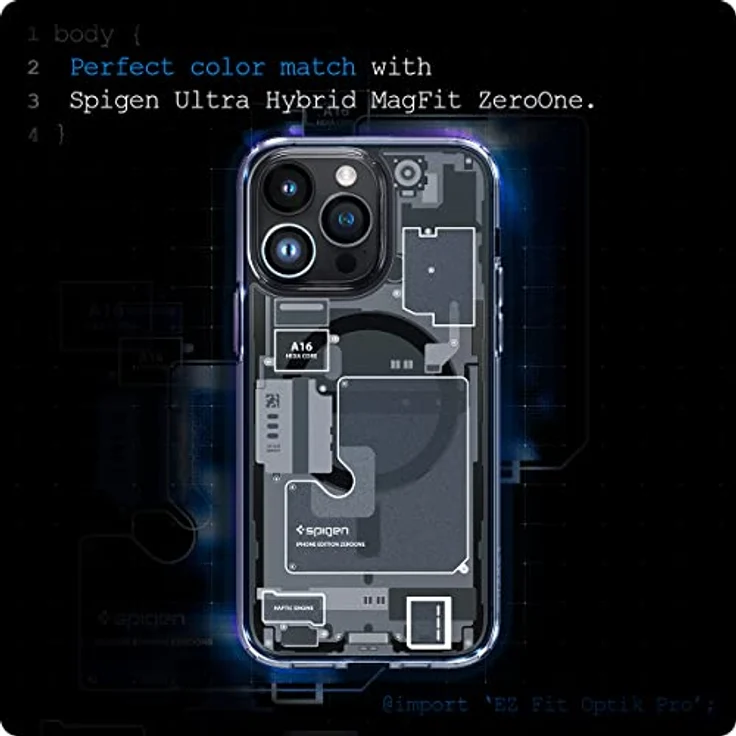 Spigen Glas.tR EZ Fit Optik Pro Kameraschutz kompatibel mit iPhone 15 Pro, iPhone 15 Pro Max, iPhone 14 Pro, iPhone 14 Pro Max, 2 Stück, ZeroOne Edition, Individuelle Kameraprotektion, Anti-Kratzer – Bild 3