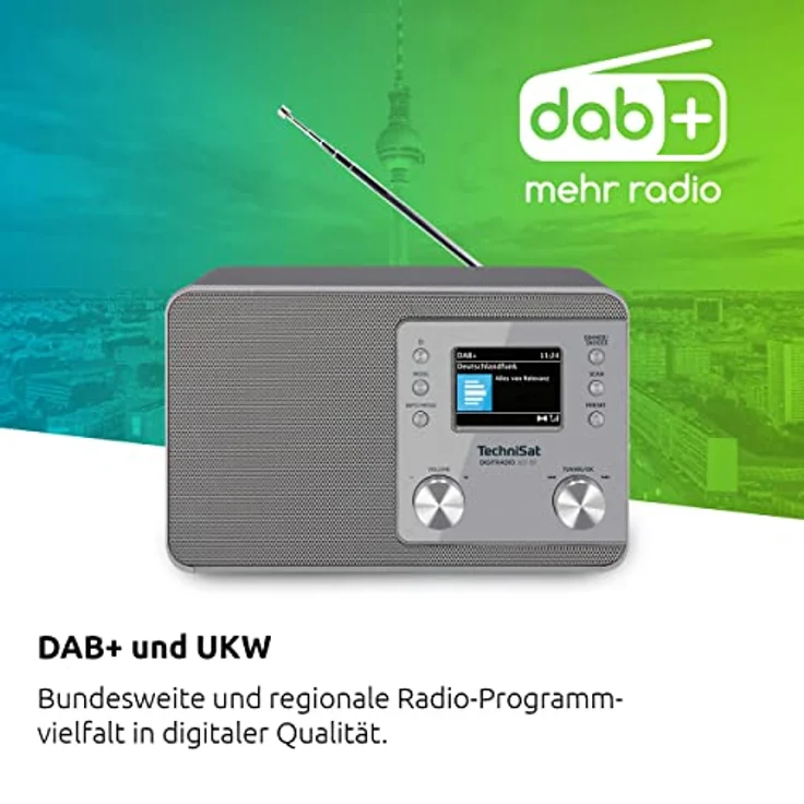 TechniSat Digitradio 307 BT Digitalradio mit Bluetooth, DAB+, UKW (FM), silber – Bild 3