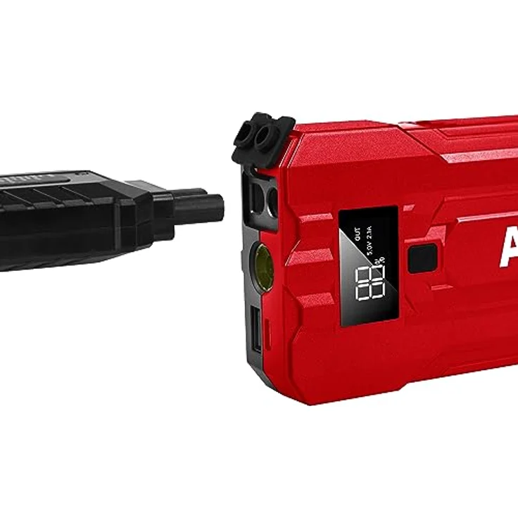 APA Lithium Powerpack 10.000 mAh, Starthilfe 400 A, USB-Anschluss, LED-Leuchte, schwarz – Bild 8