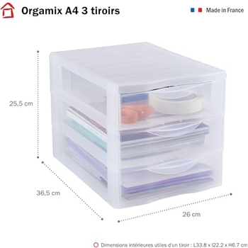 M Home Schubladenbox DIN A4 – 3 Transparente Fächer Für Büro, Schreibtisch & Ablage – Organizer Aus Kunststoff