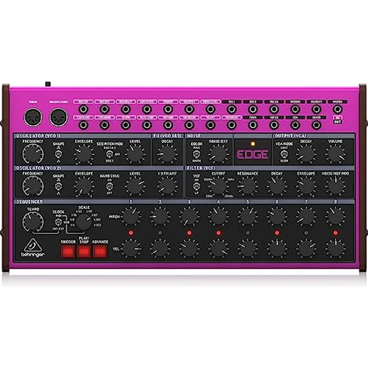 Behringer Edge Synthesizer, Analoger Drum Synthesizer mit 2 Oszillatoren, Hardsync, 8 Step Analog Sequencer und Patchfeld – Bild 1
