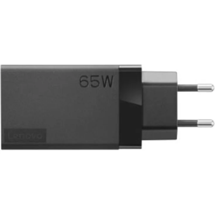 Lenovo 40AW0065EU, 65 W Notebook Netzteil, Schwarz, mit USB-C und EU-Stecker für 100V-240V Steckdosen – Bild 1