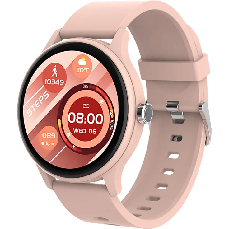 Peaq PSW 100 Smartwatch Pink – 1,43" AMOLED, Unisex, Silikonarmband, Fitness-Tracker & Sportuhr-Funktionen
