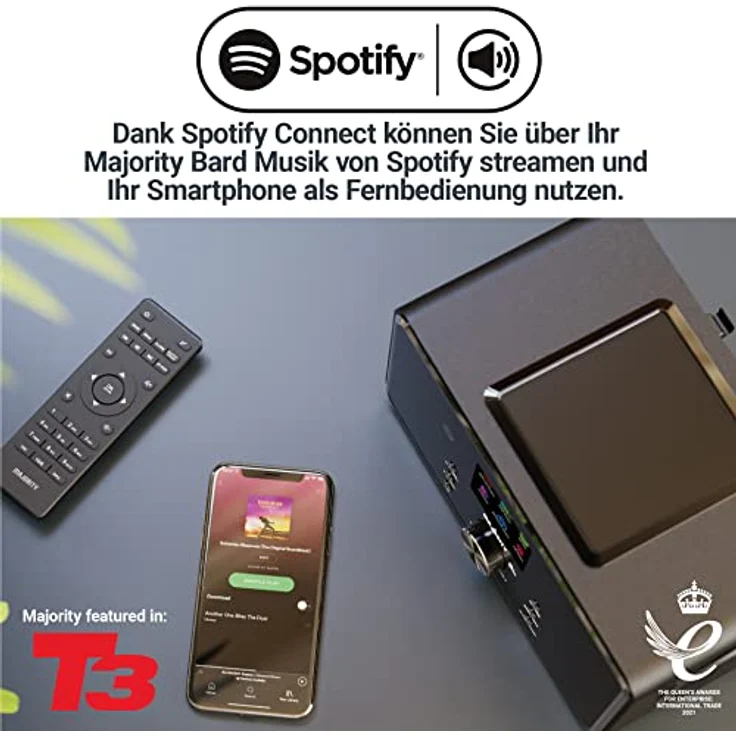 MAJORITY Bard Internetradio WLAN | DAB Radio mit Bluetooth | Küchenradio 100 Watt 2.1-Lautsprecher mit Subwoofer | DAB Plus Radio | Digitalradio DAB Plus mit Fernbedienung, Schwarz – Bild 5
