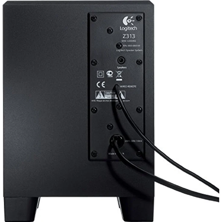 Logitech Z313 2.1 Lautsprecher-System mit Subwoofer, 50 Watt Spitzenleistung, 3.5 mm Eingang, Kopfhörerbuchse, Bedienelemente am Steuergerät, EU Stecker, PC-TV-Tablet-Handy, Schwarz – Bild 4