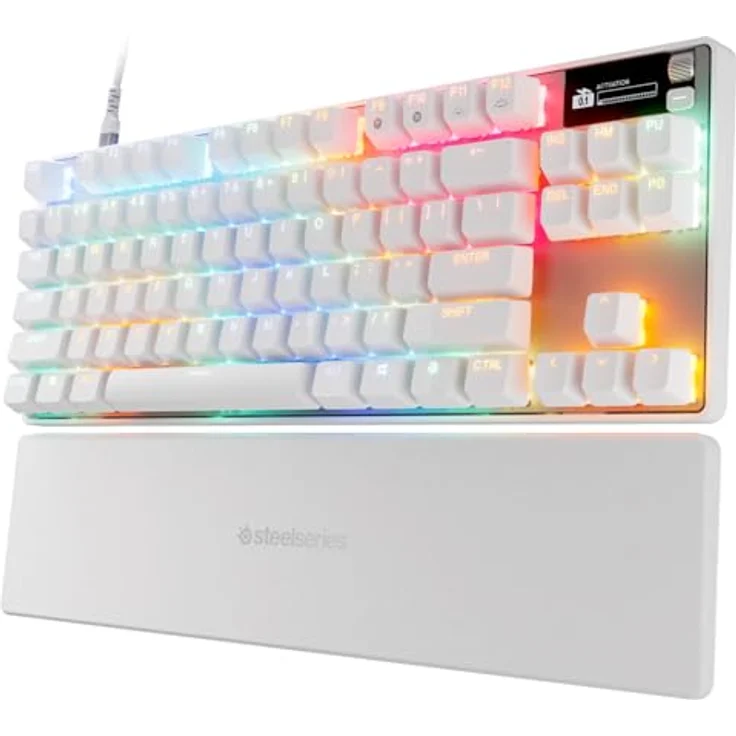 SteelSeries Apex Pro TKL Gen 3 Weiß, HyperMagnetic Gaming-Tastatur mit OmniPoint 3.0 Switches, anpassbarem Ansprechverhalten, Rapid Trigger, OLED-Display, PBT-Keycaps, USB-C, US QWERTY – Bild 1