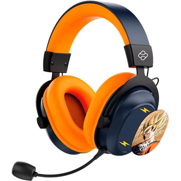 BLADE 496601 Dragon Ball Z Trimode Wireless – Saiyajin Edition, Over-ear Gaming-Headset mit 2,4 GHz Wireless, Bluetooth und LED-Beleuchtung, mehrfarbig