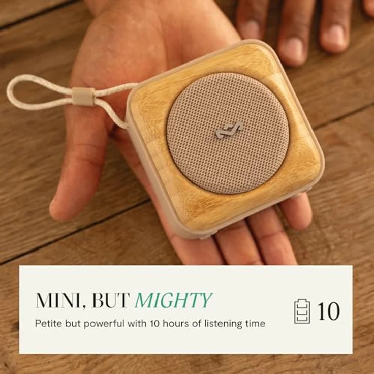 Marley Roots Bluetooth Lautsprecher - Kleine tragbare Lautsprecher Bluetooth Box für Reisen & Outdoor, IP67 wasserdicht, 10 Stunden Spielzeit, Creme – Bild 3