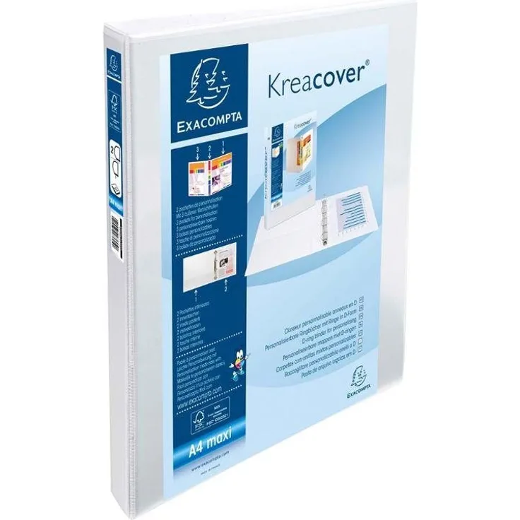 EXACOMPTA Aktenordner Exacompta Präsentationsringbuch mit 2 Ringen, Ring, personalisierbar, DIN A4, Ring-Ø 20 cm