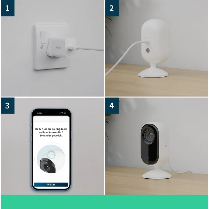 Arlo Essential 2K Indoor-Kamera  - 1er Set - Weiß – Bild 4
