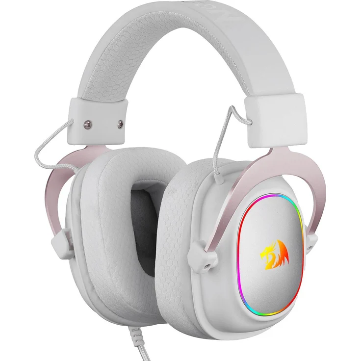 Redragon H510W Zeus-X RGB, Kabelgebundenes Gaming-Headset mit 7.1 Surround-Sound und geräuschunterdrückendem Mikrofon, Weiß