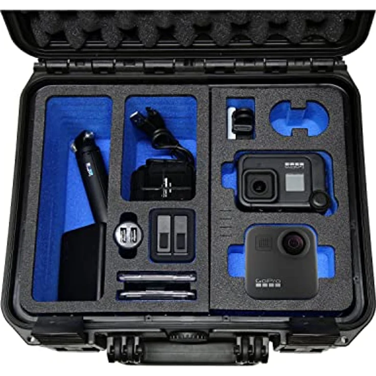 TomCase Koffer für GoPro MAX und Hero Model 7 bis 13 - Wasserdichter Transportkoffer mit viel Platz für Ausrüstung (Koffer GoPro MAX) – Bild 4