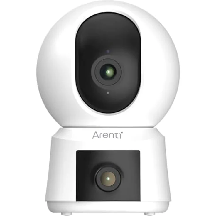 ARENTI P3TT - 3 MP Überwachungskamera für Innenbereiche mit Zwei Objektiven, Schwenk- und Neigefunktion, Dual-Band WLAN, Automatische Verfolgung - Weiß – Bild 1