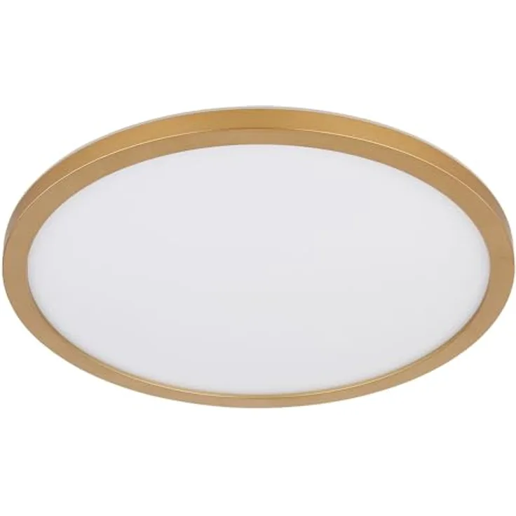 GLOBO LIGHTING Deckenleuchte Badezimmerleuchte Wohnzimmerlampe, Kunststoff Messing weiß, IP44 Memoryfunktion, 18W 1600Lm 3000K warmweiß, D 29,4 cm