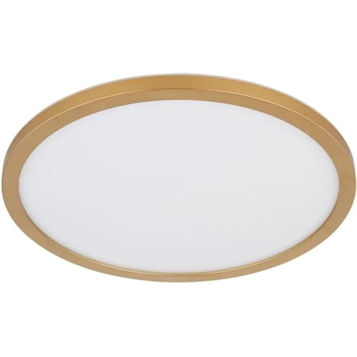 GLOBO LIGHTING Deckenleuchte Badezimmerleuchte Wohnzimmerlampe, Kunststoff Messing weiß, IP44 Memoryfunktion, 18W 1600Lm 3000K warmweiß, D 29,4 cm – Bild 1