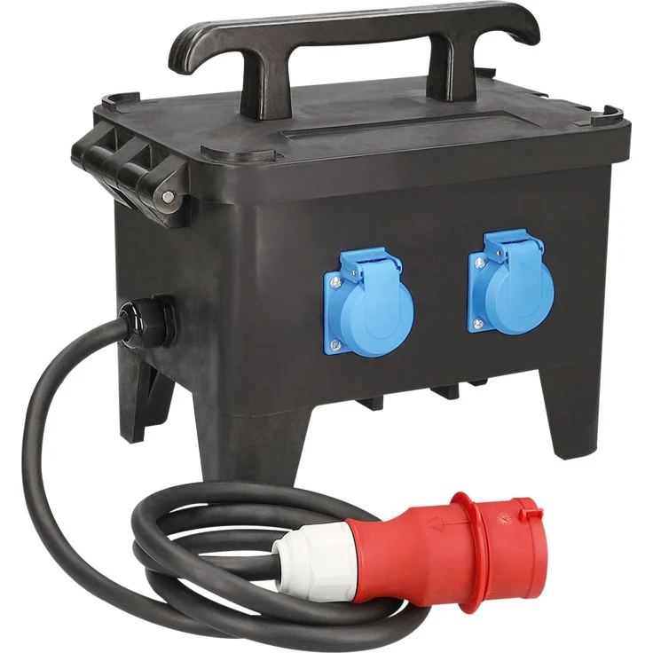As - Schwabe, Steckdose, Mobiler Vollgummi Baustromverteiler, 400V/16A, Schwarz – Bild 1