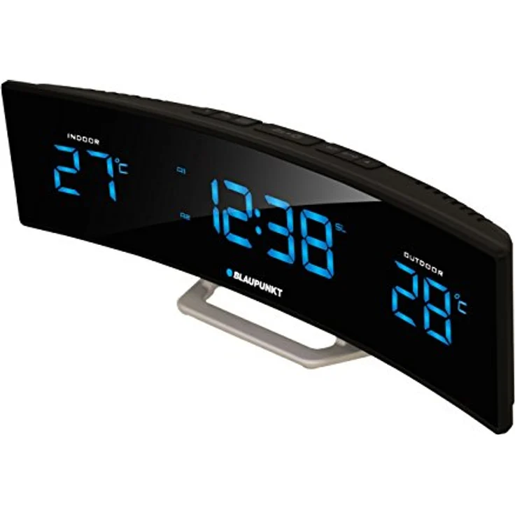Blaupunkt CR12BK Radiowecker mit LED-Display, Temperatur Innentemperatur Außentemperatur Uhrzeit Wecker Schwarz – Bild 3