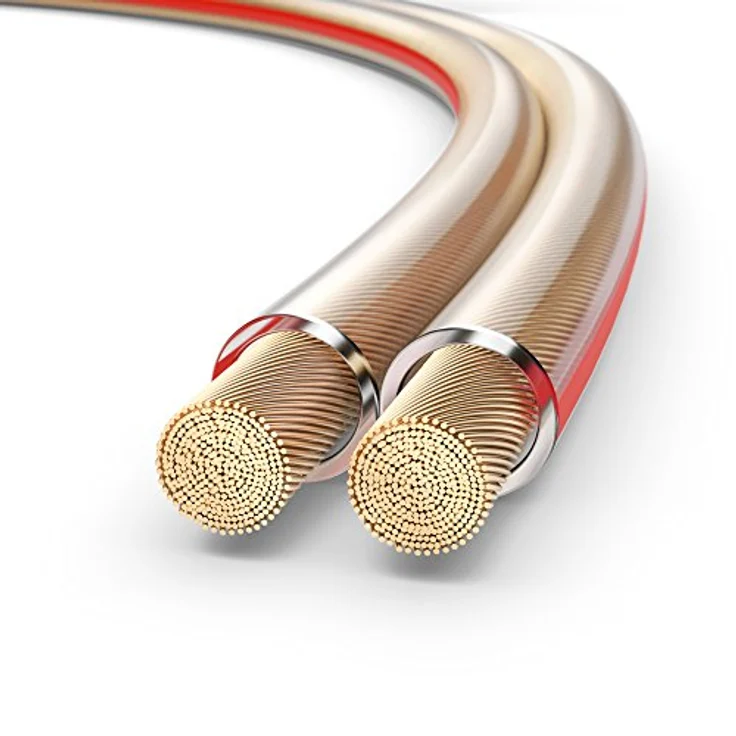 PureLink SP060-025 Lautsprecherkabel 2 x 2,5mm² (99,9% OFC Vollkupfer 0,20mm Litze) HiFi Boxenkabel, 25m, transparent – Bild 1