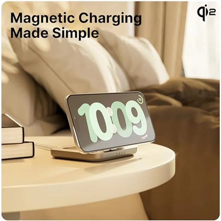 ZENS Induktions-Ladegerät ZESC20W Apple MagSafe, Qi2-Technologie, Weiß/Silber, inkl. USB-C-Kabel und Netzadapter – Bild 3