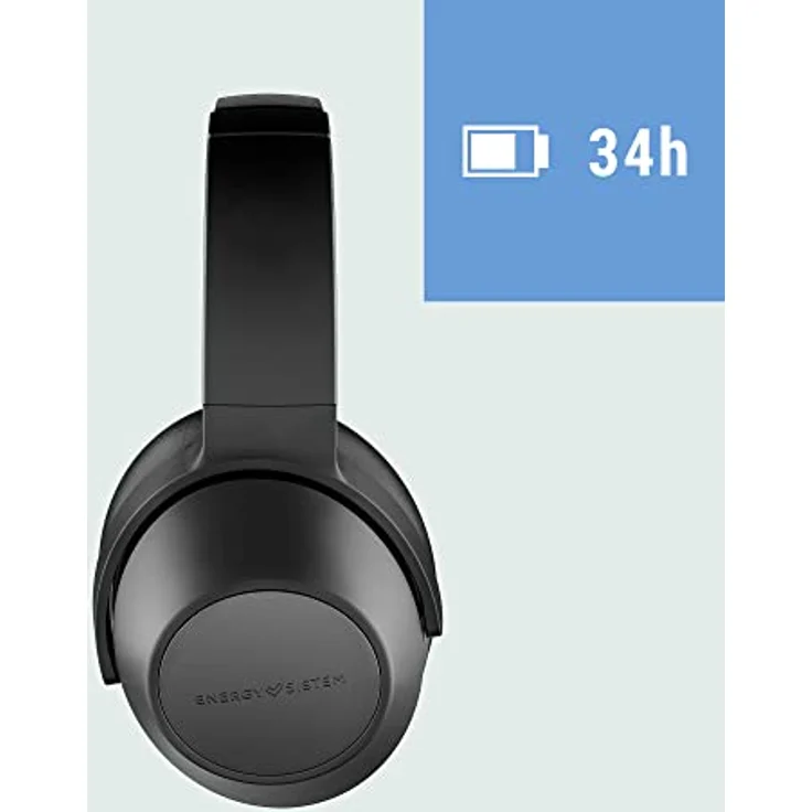 Energy Sistem Headphones BT Travel 6 ANC Kopfhörer, kabellose Helme, Schwarz - Active Noise Cancelling, Isolierkissen, Quick Charge – Bild 4