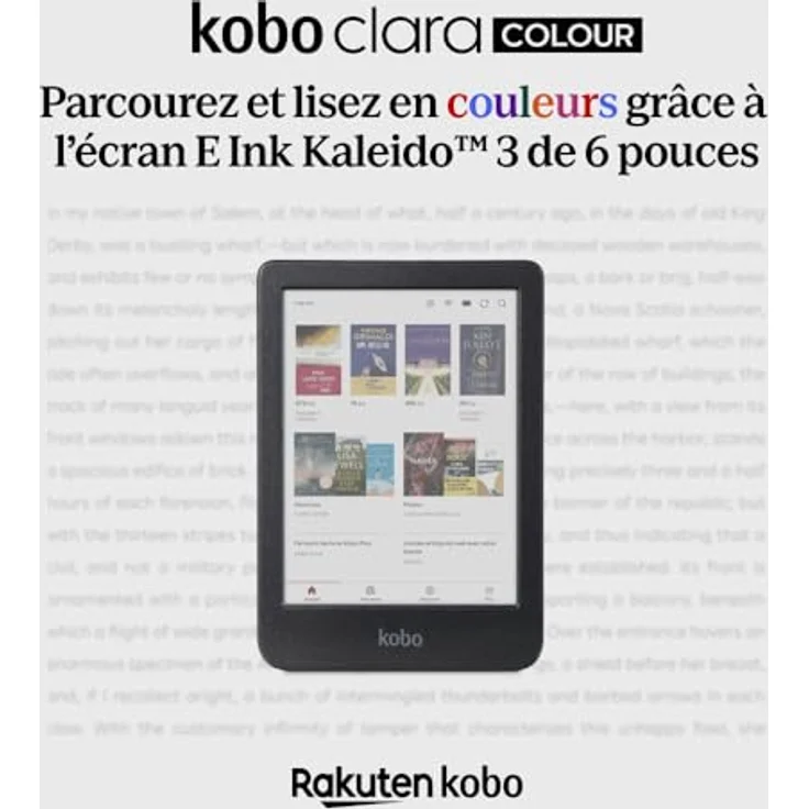 Kobo Clara Colour | Colour eReader | 6" Glare-Free Colour E Ink Kaleido™ 3 Display | Dark Mode Option | Wasserdicht | Audiobooks | 16GB Speicher | Schwarz – Bild 2