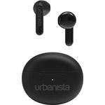 Urbanista In Ear Kopfhörer kabellos Bluetooth 5.3, IPX4 True Wireless Earbuds, 2 Mikrofone, 20 Std Spielzeit, Earphones mit Touch-Bedienung, TWS Headphones mit USB C Ladecase, Austin, Schwarz