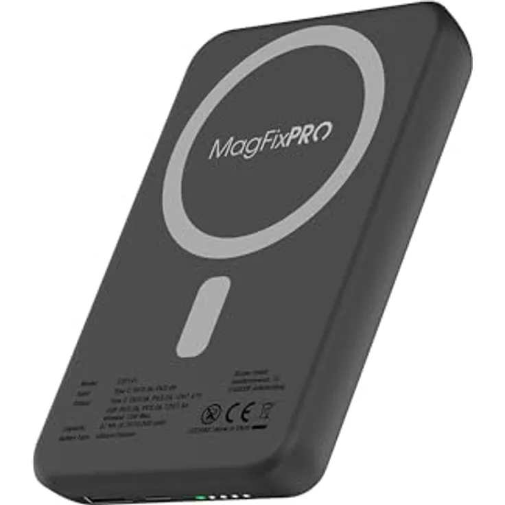XLayer MagFix Pro Powerbank Externer Akku Magnetisch 10.000 mAh PD 20W kompatibel mit iPhone 12/13/14/15 XS Airpods, Samsung, Huawei, Xiaomi, iPad Tablet MagSafe Standby schnelles Aufladen USB- C