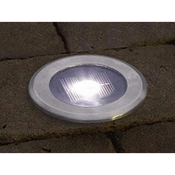 Konstsmide Solar LED Bodenspot 7626-000 / B: 11cm T: 11m H: 4cm / 2xNiMH Akku / IP44 / Edelstahl / klares Glas – Bild 2