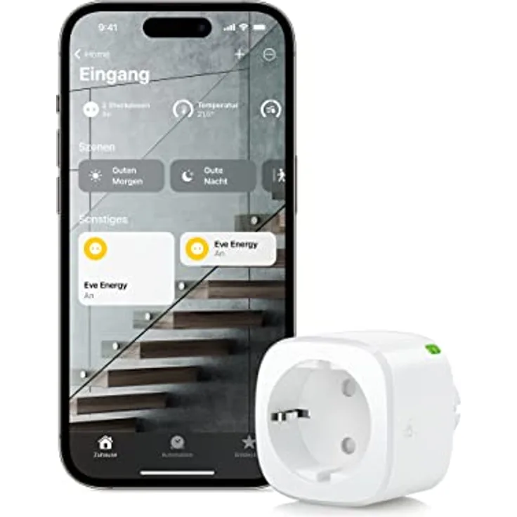 Eve Energy (Matter) – Smarte Steckdose, Matter & Thread, TÜV-zertifiziert, funktioniert mit Apple Home, Alexa, Google Home, SmartThings, Thread Border Router erforderlich