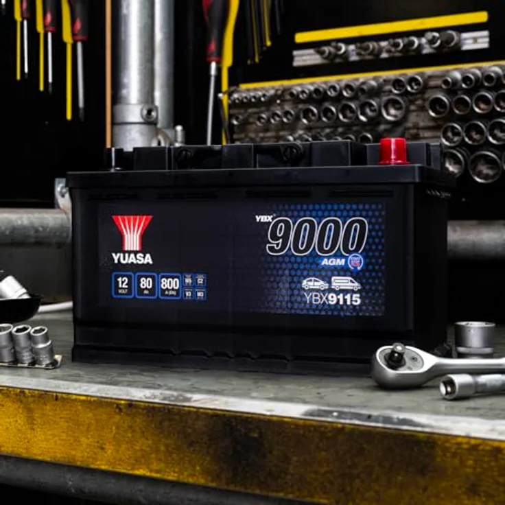 Yuasa AGM Start Stop Plus Autobatterie 12V 80Ah T1, Erstausrüstungsqualität und hohe Leistung – Bild 2
