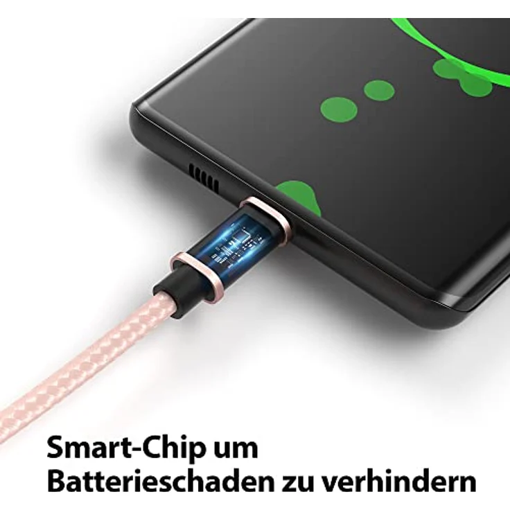 JAMEGA - 1m Premium Micro USB Kabel | Nylon geflochtenes USB Ladekabel für Micro USB Geräte kompatibel mit Samsung, HTC, Huawei, Sony, Nokia, Kindle, PS4 XBOX Controller - RoseGold – Bild 5
