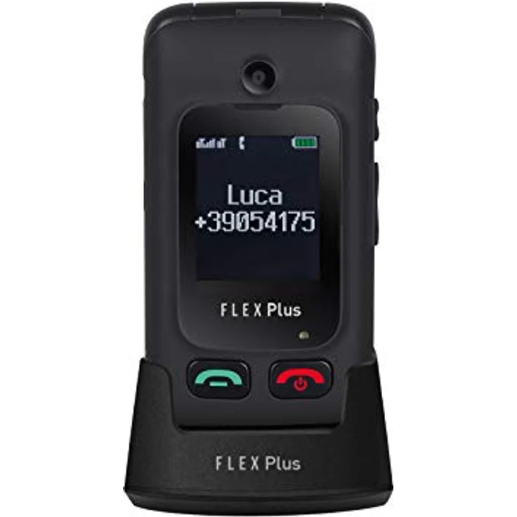 Trevi FLEX PLUS 55 Telefono Cellulare per Anziani a Conchiglia con grandi tasti, grande display LCD 2.4", Funzione SOS, Doppio Display, Bluetooth, Fotocamera, Radio FM, Nero – Bild 4