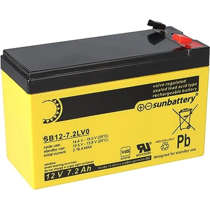 Akkuman.de Ersatzakku kompatibel mit Aritech BS127N-A 12V 7,2Ah, zuverlässige Energiequelle für Alarmanlagen – Bild 1