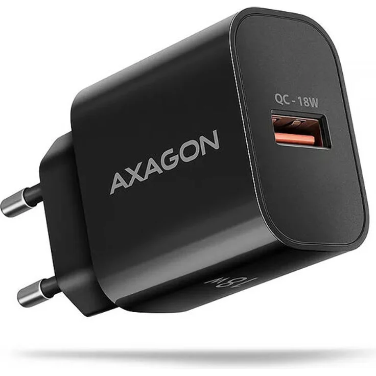 AXAGON ACU-QC18 Ladestecker, 18 W - schwarz - Handy-Ladegerät mit 18 Watt Ladestrom und vielseitigen Ladeprotokollen