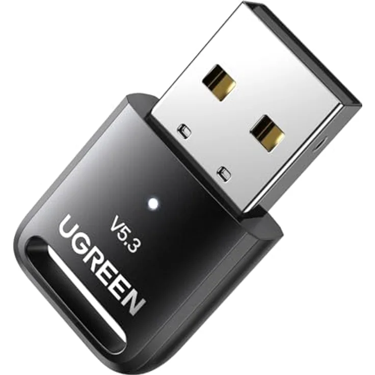 UGREEN Bluetooth Adapter 5.3, Bluetooth USB Dongle für PC mit stabiler Übertragung, Plug und Play, für Windows 11/10/8.1, 5 Geräte gleichzeitig verbindbar