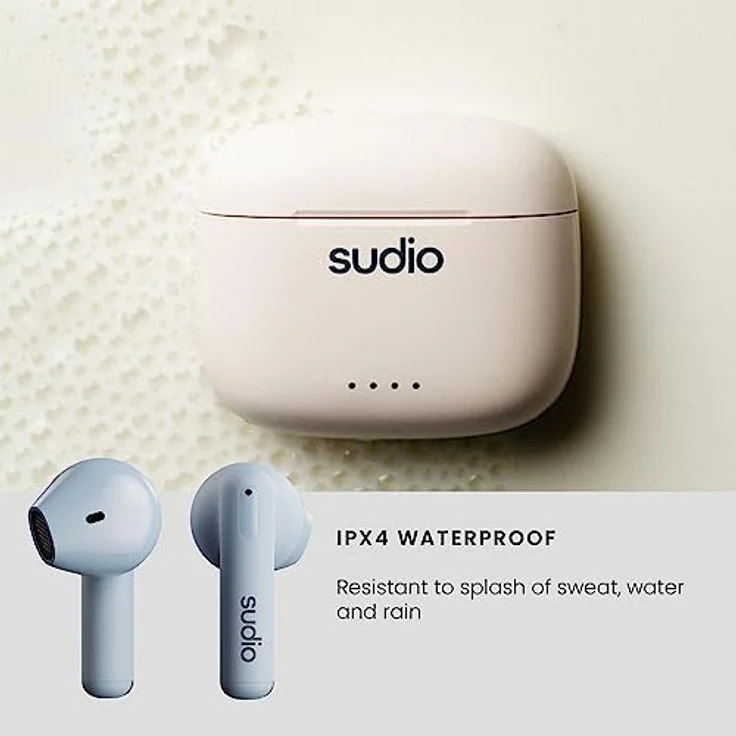 Sudio A1BLU, True Wireless Stereo Kopfhörer mit IPX4 Wasserfestigkeit, Bluetooth und USB Typ-C, Blau – Bild 8