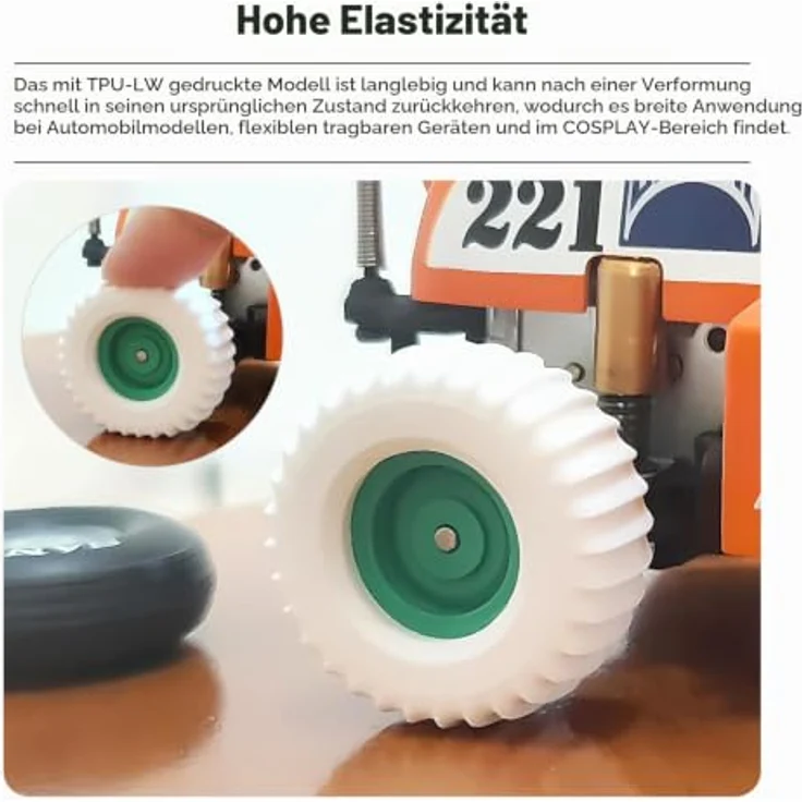 eSUN Light Weight TPU Filament 1.75mm, Grau, 0.75KG, flexibles und aufschäumbares 3D-Druckmaterial mit matter Oberfläche – Bild 4