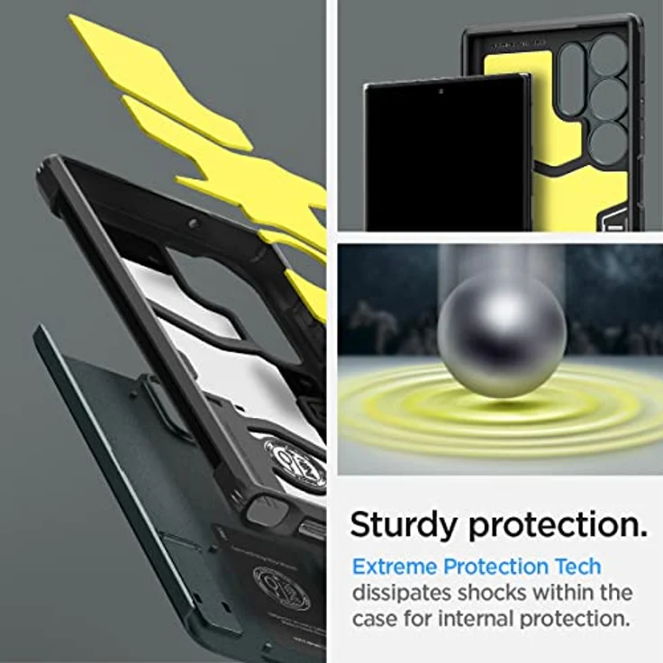 Spigen Tough Armor Hülle Kompatibel mit Samsung Galaxy S23 Ultra 5G -Abyss Green Doppelschichtiger Schutz, Kickstand, Air Cushion Technologie. – Bild 4
