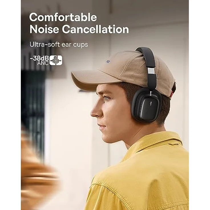 Baseus H1i Bowie ANC Headphone-Black, Kopfhörer mit hoher Klangqualität und 3D-räumlichem Audio – Bild 4