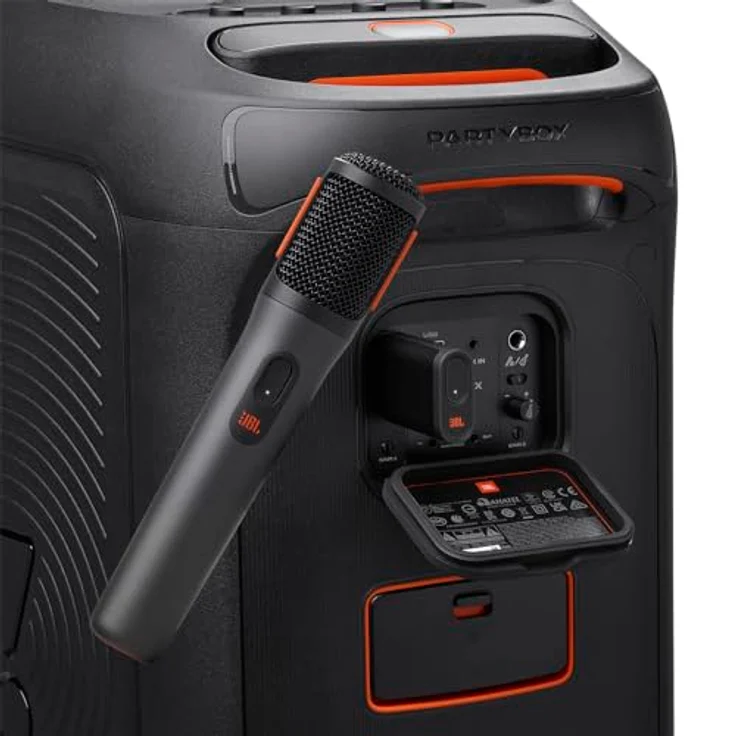 JBL Partybox Wireless Mic (Karaoke), Mikrofon mit Original JBL Pro Sound, schwarz – Bild 6