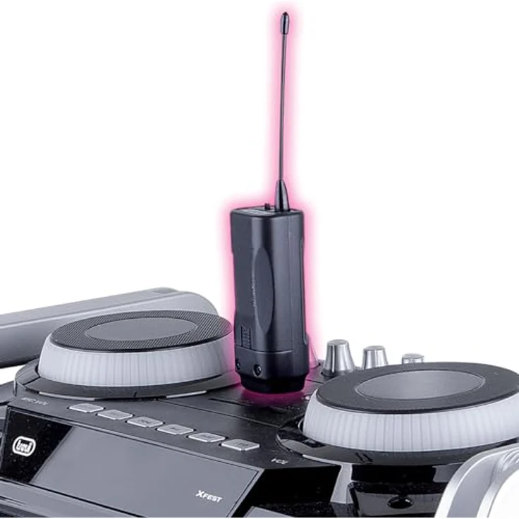 Trevi EM 408 UHF, Wireless Mikrofon-Set mit Headset und Clip-Mikrofon, 20 Meter Reichweite – Bild 4