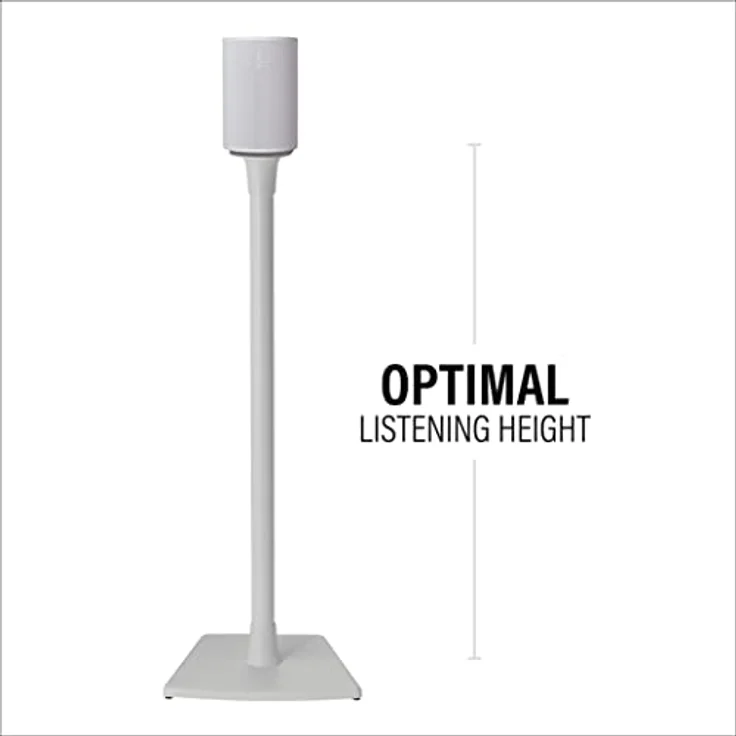 Sanus Lautsprecherständer für Sonos Era 100 Paar WSSE12 (Feste Höhe) - Optimale Hörhöhe 87,40 cm, Integriertes Kabelmanagement, Sicherungshardware, Gummifüße und höhenverstellbare Teppichspikes – Bild 4