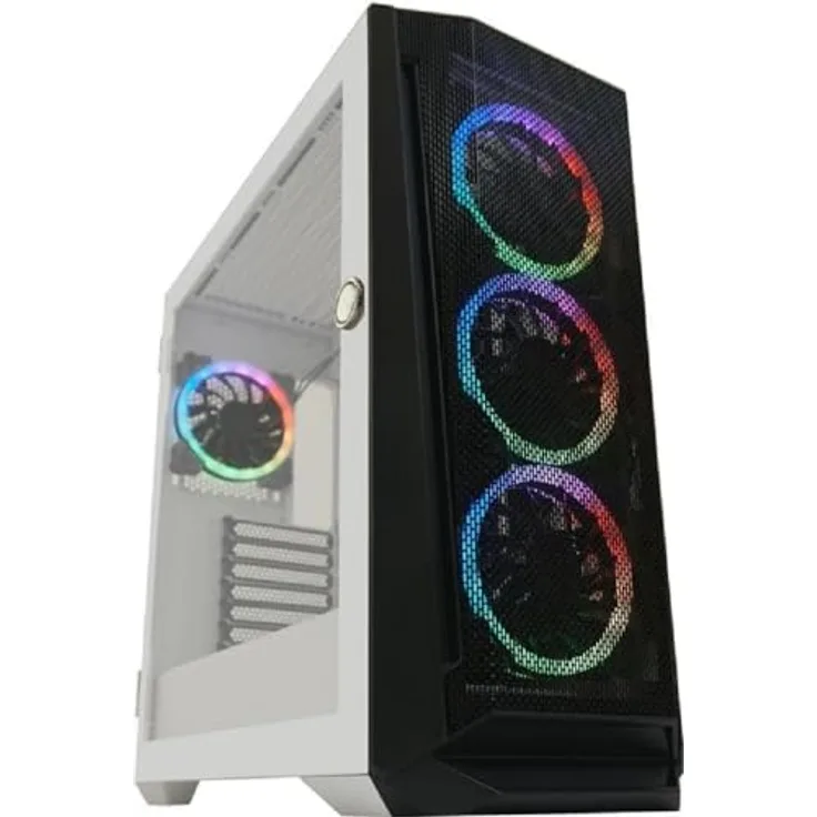 LC-Power Gehï¿½use Gaming 805BW Holo-1_X RGB Black/White retail (E-ATX, Mini ITX, mATX, ATX), PC Gehäuse, Schwarz, Weiss